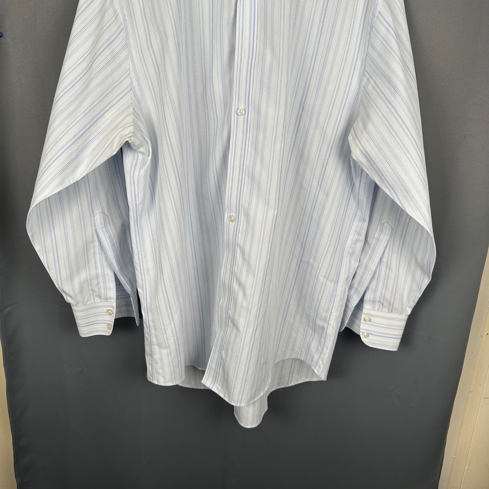 Charles Tyrwhitt Mens Classic Non-Iron Striped Dress Shirt Blue White 16.5/33 - Picture 4 of 8